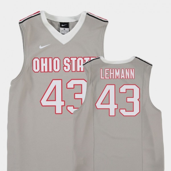 Ohio State Buckeyes Matt Lehmann Youth #43 Gray College Basketball Jersey 2404IYRI5